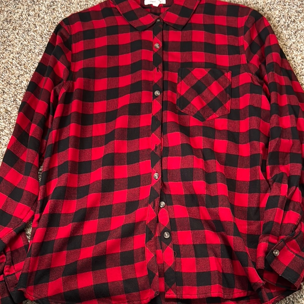 Red and Black Checkered Men's Shirt